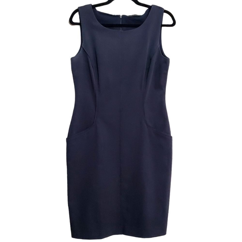 Elie Tahari Womens Minimalist Charcoal Gray Knee-Length Dress Size 8 Pockets